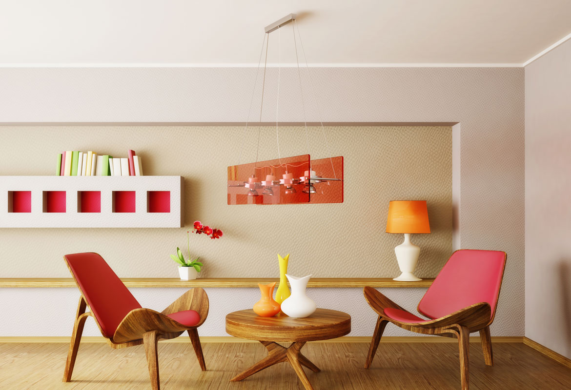 Przytulny salon: beżowa baza i czerwone akcenty